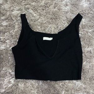 Black Crop Tank Top